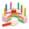 Tender Leaf Wooden Play Food: Rainbow Layer Cake with Candles