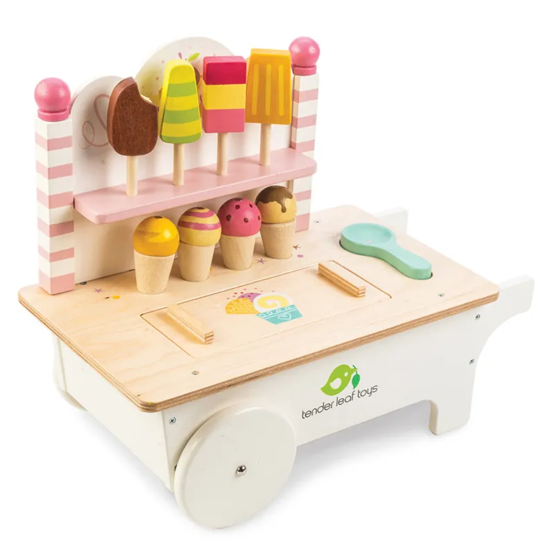 Tender Leaf, Wooden Play Food - Ice Cream Cart
