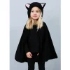 The Good Fairy Animal Costume, Black Cat Cape - Size 3-8 Years