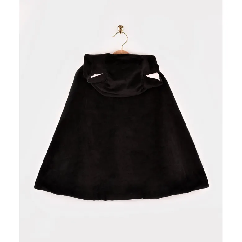 The Good Fairy Animal Costume, Black Cat Cape - Size 3-8 Years