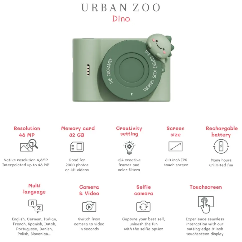 The ZooFamily, Urban Zoo børnekamera, Ages 5–10 – Dino