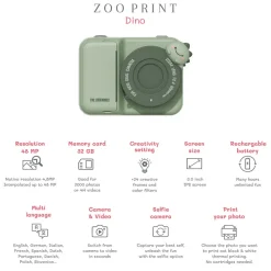 The ZooFamily, Zoo Print, 3-in-1 Camera with Print Function, Ages 5-11 - Dino