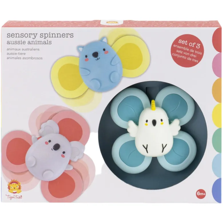 Tiger Tribe Baby Toy, Sensory Spinners – Aussie Animals