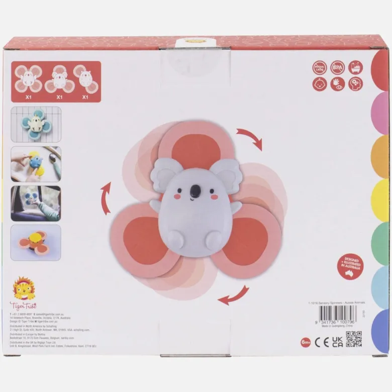 Tiger Tribe Baby Toy, Sensory Spinners – Aussie Animals