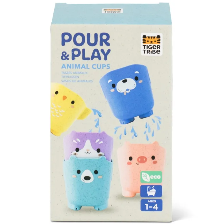 Tiger Tribe Bath Toys, Pour & Play – Animal Cups