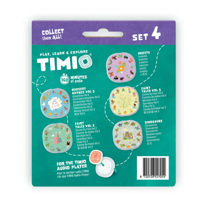 TIMIO Disc Set 4: Children's Songs, Fairy Tales, Dinosaurs, and Tiny Insects