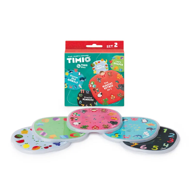 TIMIO Disc Set 2: Numbers, Children's Songs, Sea Animals, Shapes, and Fruits