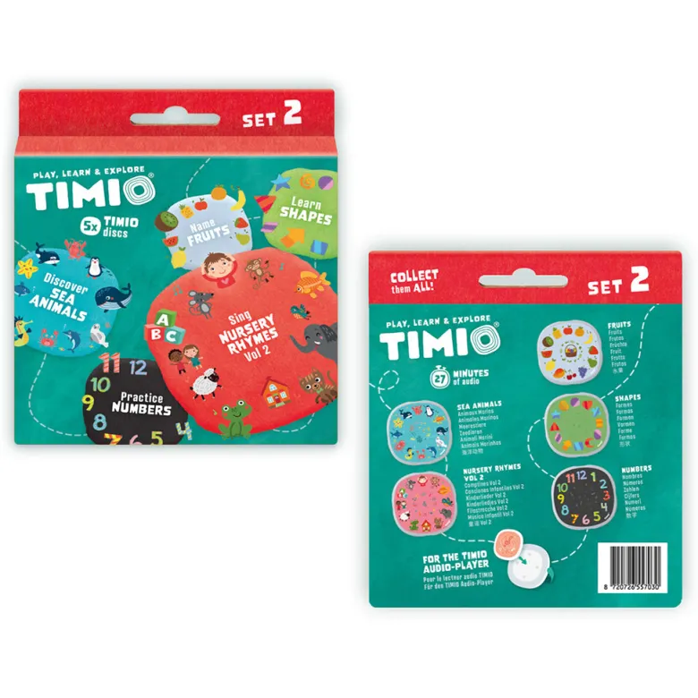 TIMIO Disc Set 2: Numbers, Children's Songs, Sea Animals, Shapes, and Fruits