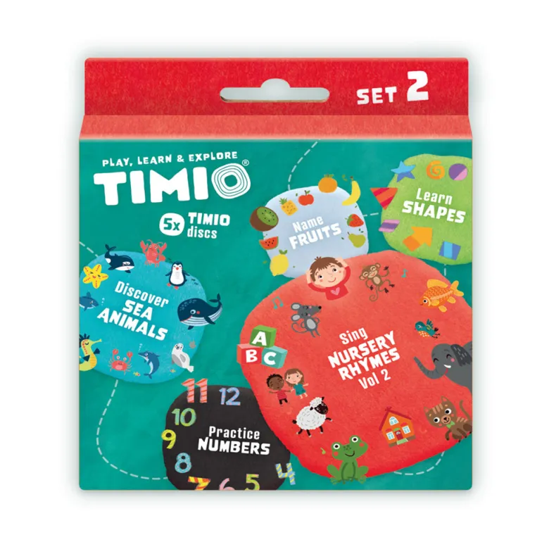TIMIO Disc Set 2: Numbers, Children's Songs, Sea Animals, Shapes, and Fruits