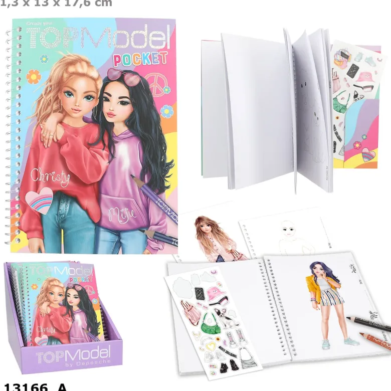 TopModel Pocket Coloring Book, Miju & Christy