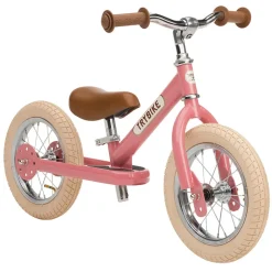 Trybike Balance Bike, Vintage Pink with Retro Look
