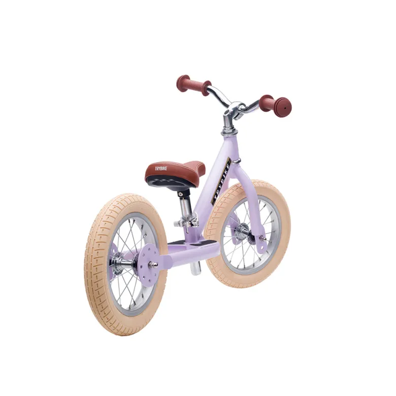 Trybike Balance Bike, Vintage Purple with Retro Look