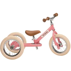 Trybike Three-Wheel Balance Bike, Vintage Pink with Retro Styling