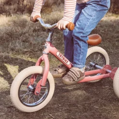 Trybike Three-Wheel Balance Bike, Vintage Pink with Retro Styling