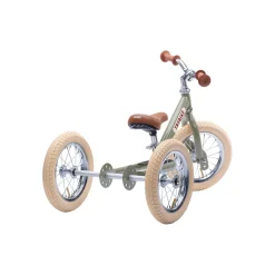 Trybike Tricycle Balance Bike, Vintage Green with Retro Look