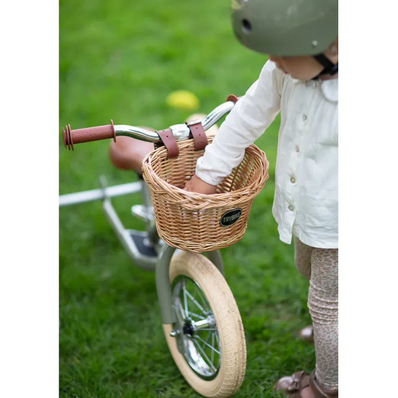 Trybike Tricycle Balance Bike, Vintage Green with Retro Look