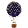 Velvet Blue Hot Air Balloon - H: 13 x D: 8.5 cm
