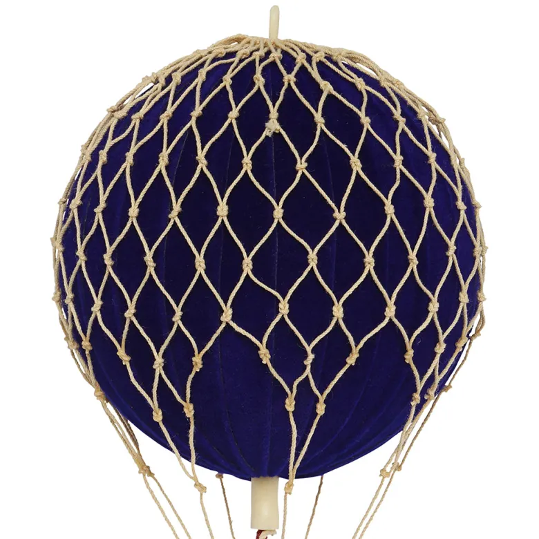 Velvet Blue Hot Air Balloon - H: 13 x D: 8.5 cm
