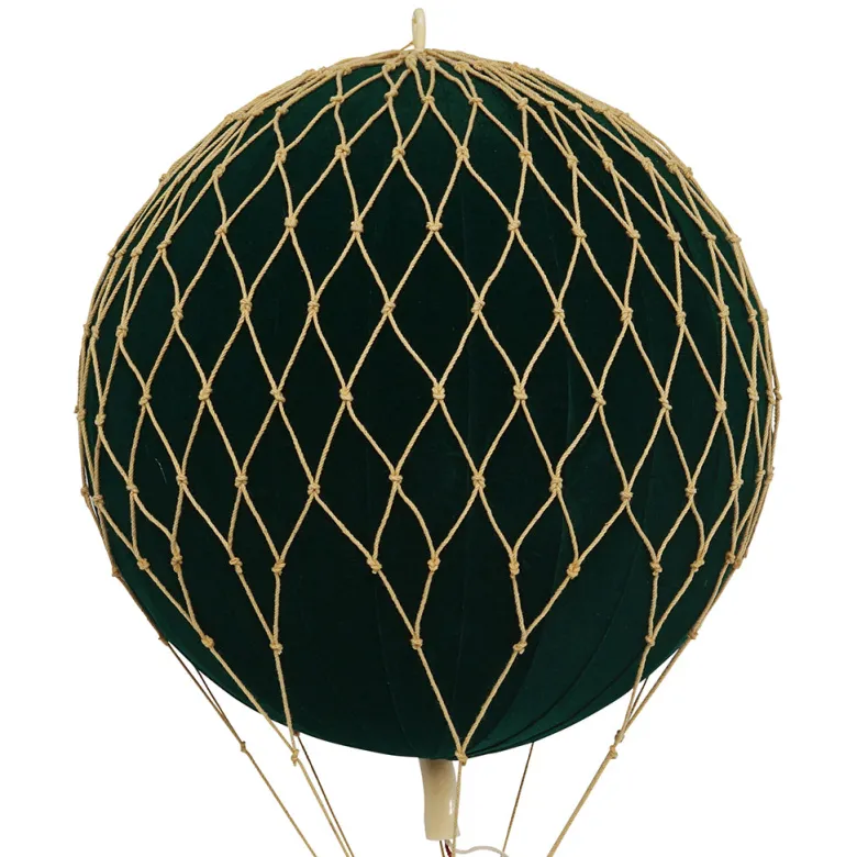 Velvet Green Hot Air Balloon - H: 30 x D: 18 cm