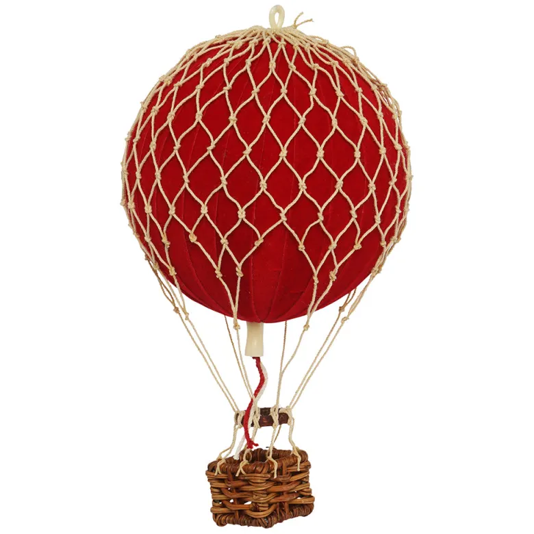 Velvet Red Hot Air Balloon - Dimensions: H: 13 x D: 8.5 cm