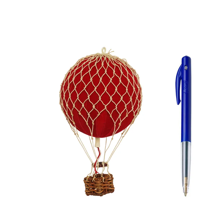 Velvet Red Hot Air Balloon - Dimensions: H: 13 x D: 8.5 cm