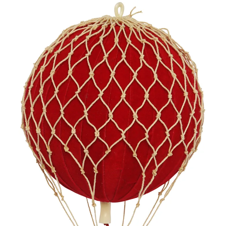 Velvet Red Hot Air Balloon - Dimensions: H: 13 x D: 8.5 cm