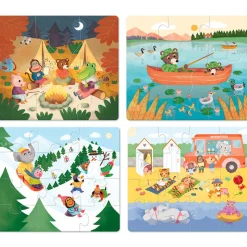 Vilac 4 Wooden Puzzles – Holiday Adventures