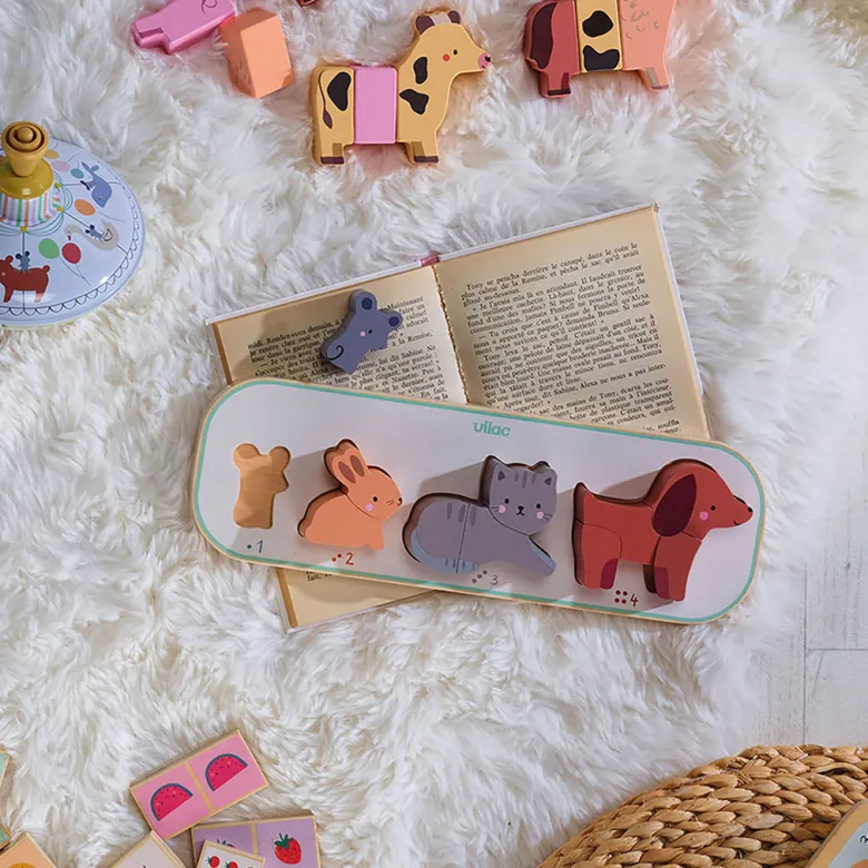 Vilac Puzzle with 10 Pieces - Four Animals