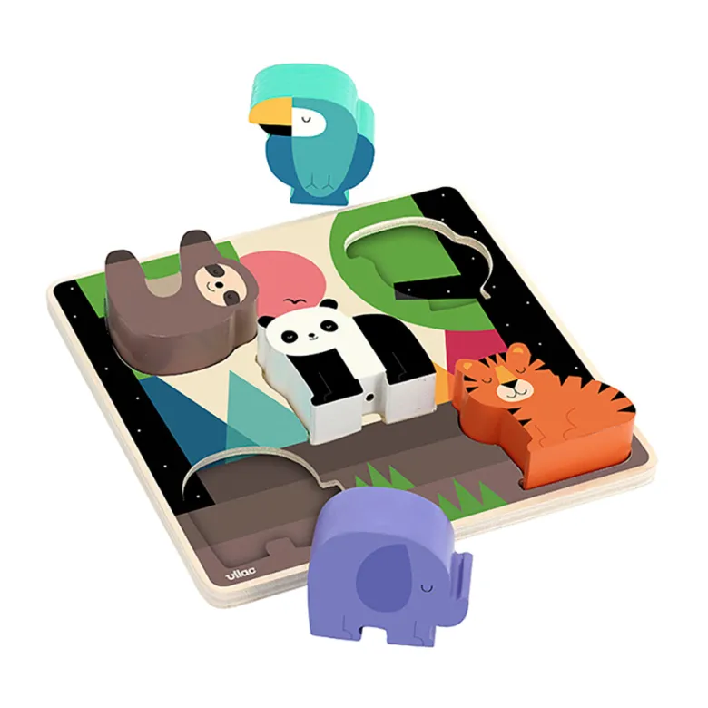 Vilac Puzzle with Sound, 5 Pieces - Jungle by Andy Westface