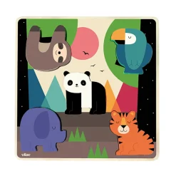Vilac Puzzle with Sound, 5 Pieces - Jungle by Andy Westface