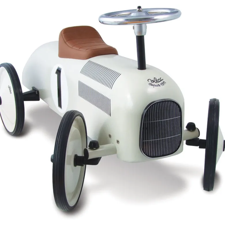 Vilac Ride-On Car in Metal, Off-White