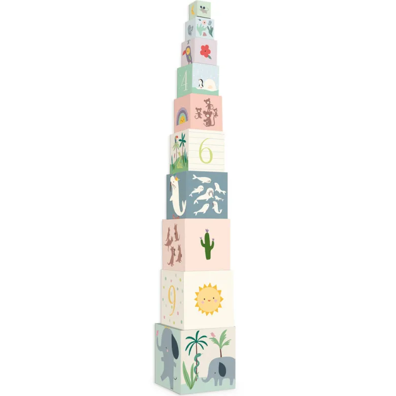 Vilac Stacking Blocks, Animals of the World