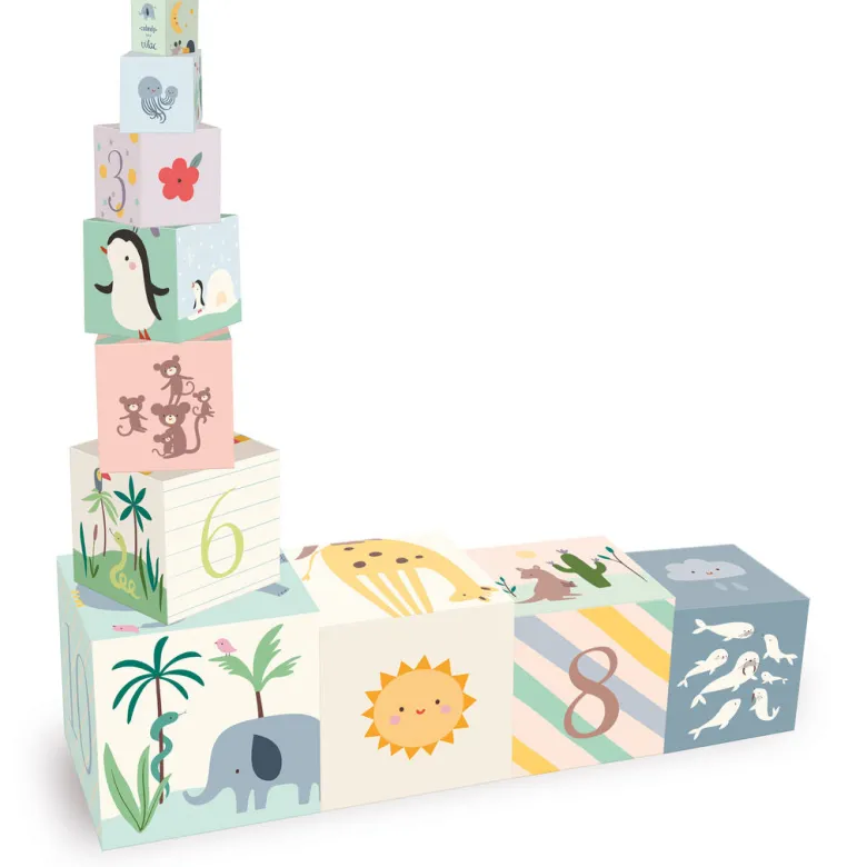 Vilac Stacking Blocks, Animals of the World