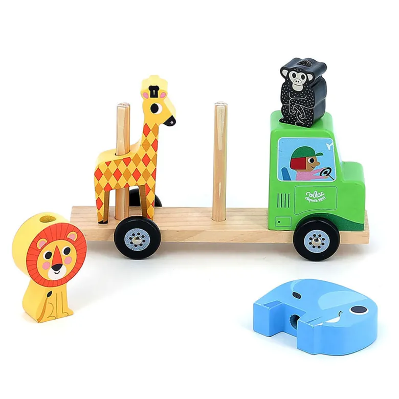 Vilac Tractor with Trailer and Stackable Animals
