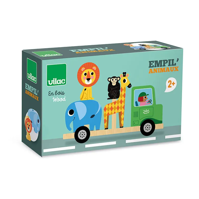 Vilac Tractor with Trailer and Stackable Animals