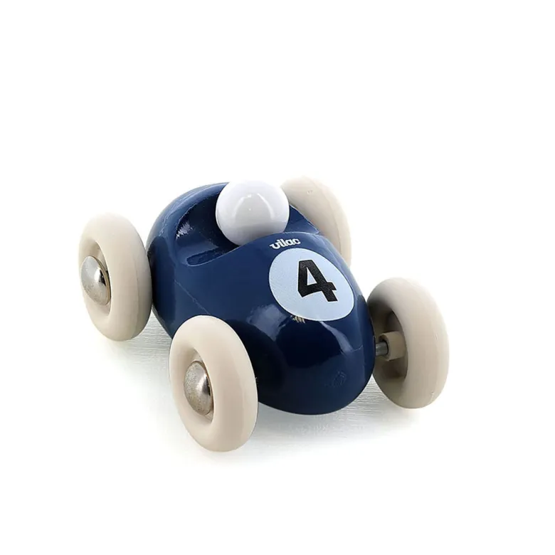 Vilac Vintage Mini Racer Car, No. 4 - Navy Blue