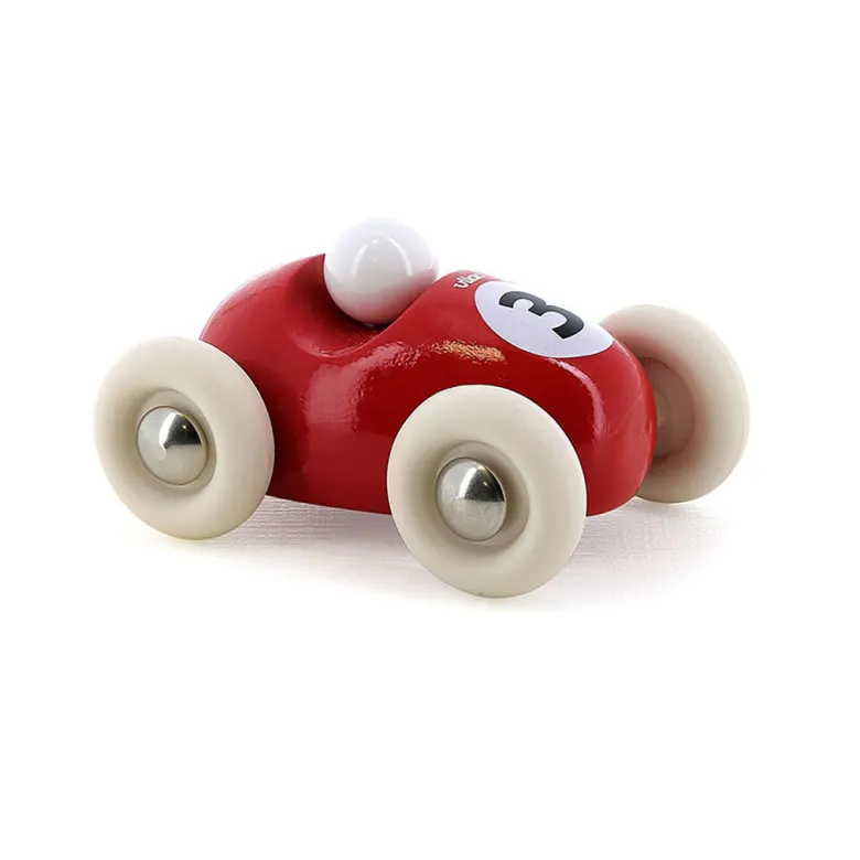 Vilac Vintage Mini Racer Car, No. 3 - Red