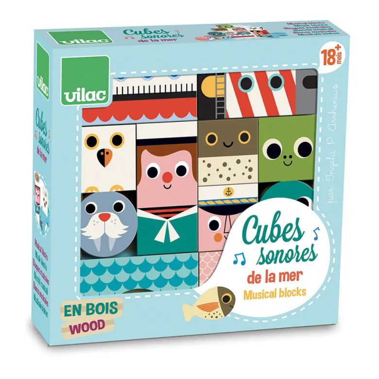 Vilac Wooden Blocks with Sound – Ocean