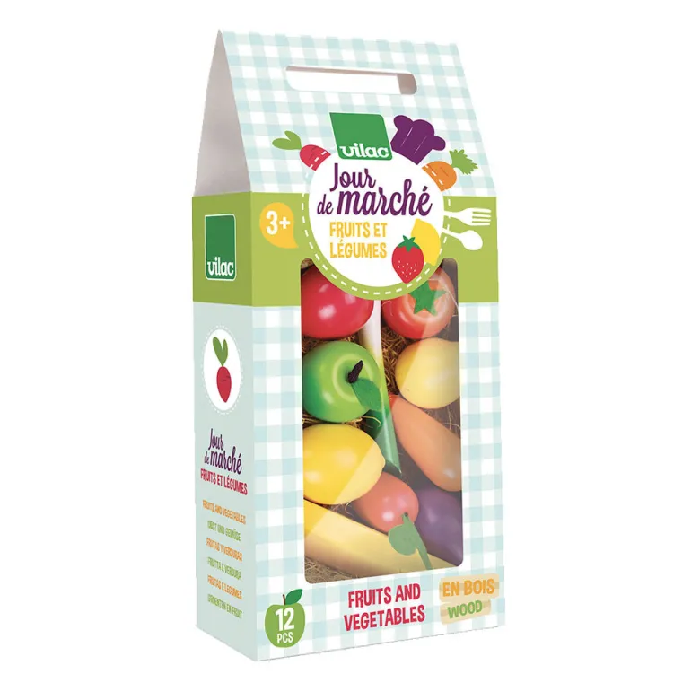 Vilac Wooden Play Food Set - Fruits and Vegetables