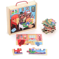 Vilac Wooden Puzzle 4x9 Pieces, Goldilocks by Ingela P. Arrhenius