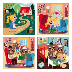 Vilac Wooden Puzzle 4x9 Pieces, Goldilocks by Ingela P. Arrhenius
