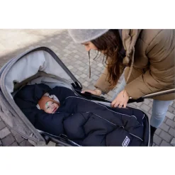 Voksi Footmuff, City North Stroller Bag, OEKO-TEX - Black Cream