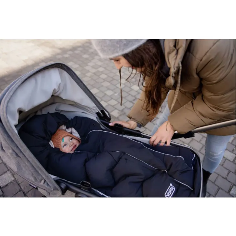 Voksi Footmuff, City North Stroller Bag, OEKO-TEX - Black Cream