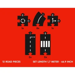 Waytoplay Rubber Road Track, 12 Pieces - Ringroad