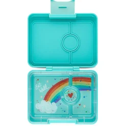 Yumbox Lunchbox with 3 Compartments, Snack - Misty Aqua/ Rainbow