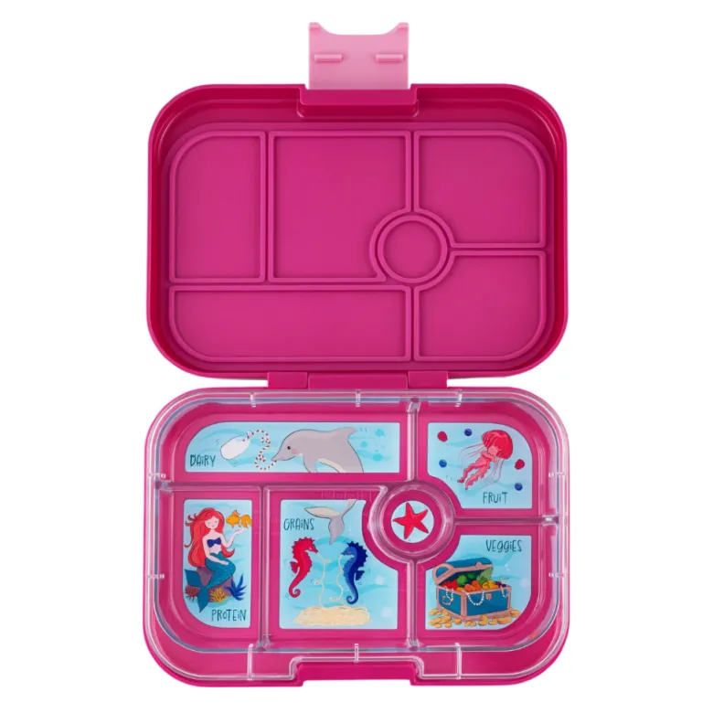 Yumbox Lunchbox with 6 Compartments, Original - Malibu Purple / Mermaid Tray