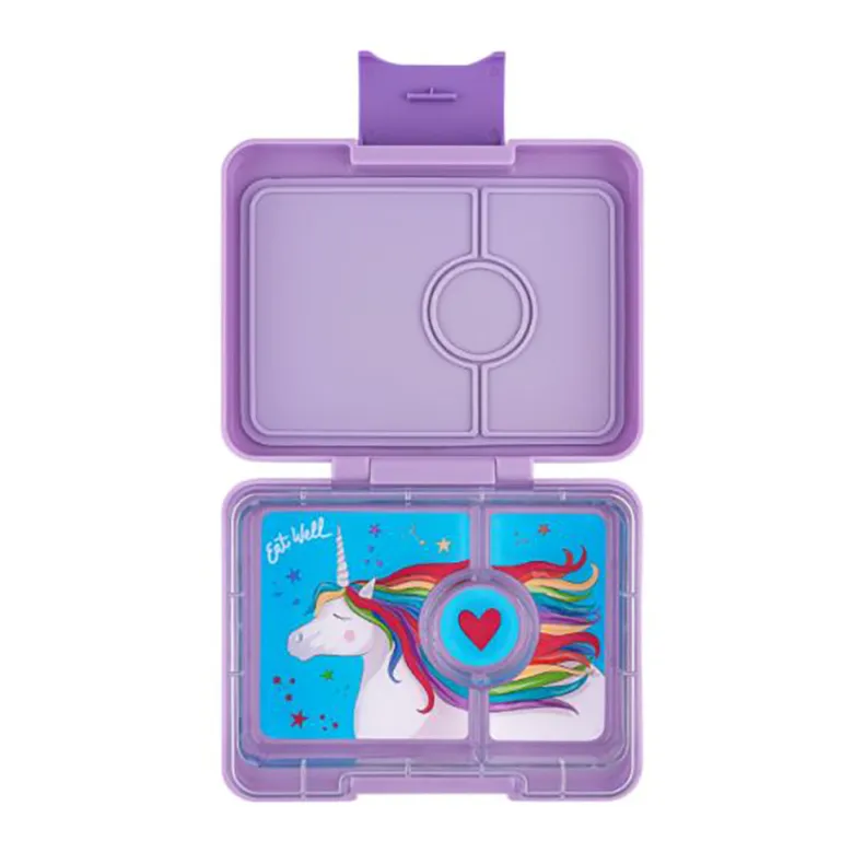 Yumbox Lunchbox with 3 Compartments, Snack - Lavender Purple/Unicorn