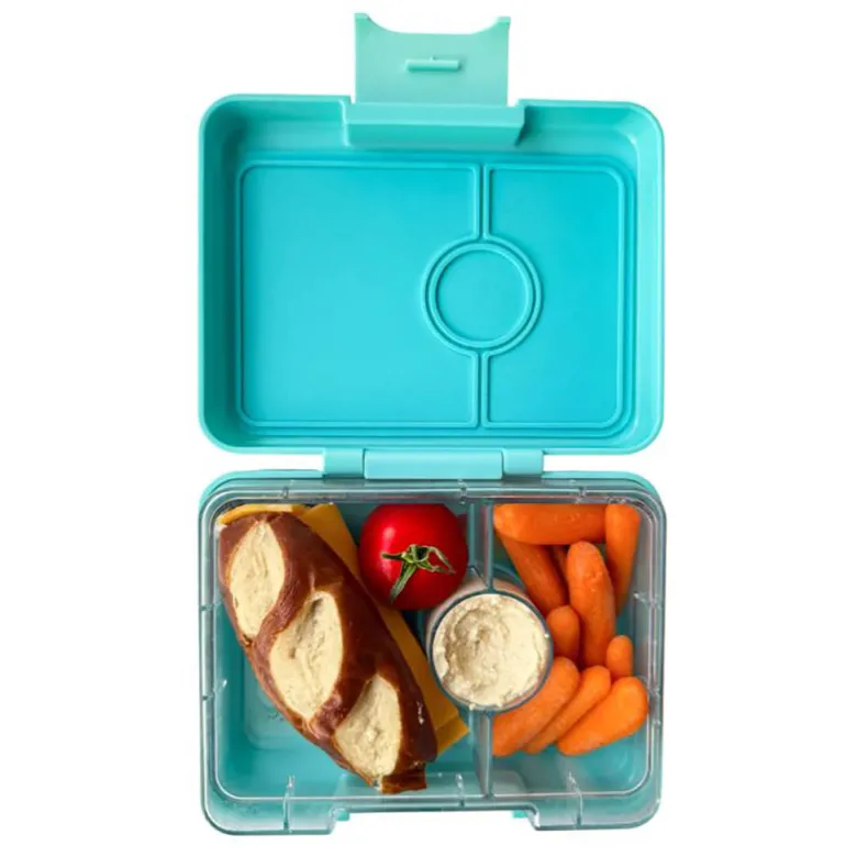 Yumbox Lunchbox with 3 Compartments, Snack - Miami Aqua / Rainbow
