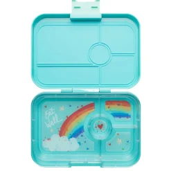 Yumbox XL Lunchbox with 4 Compartments, Tapas – Antibes Blue/ Rainbow