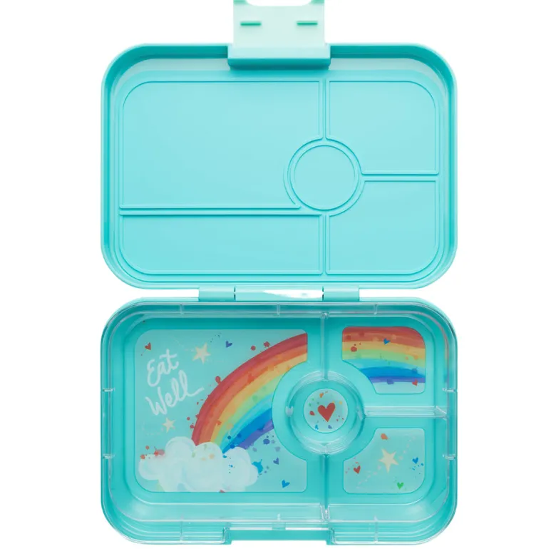 Yumbox XL Lunchbox with 4 Compartments, Tapas – Antibes Blue/ Rainbow